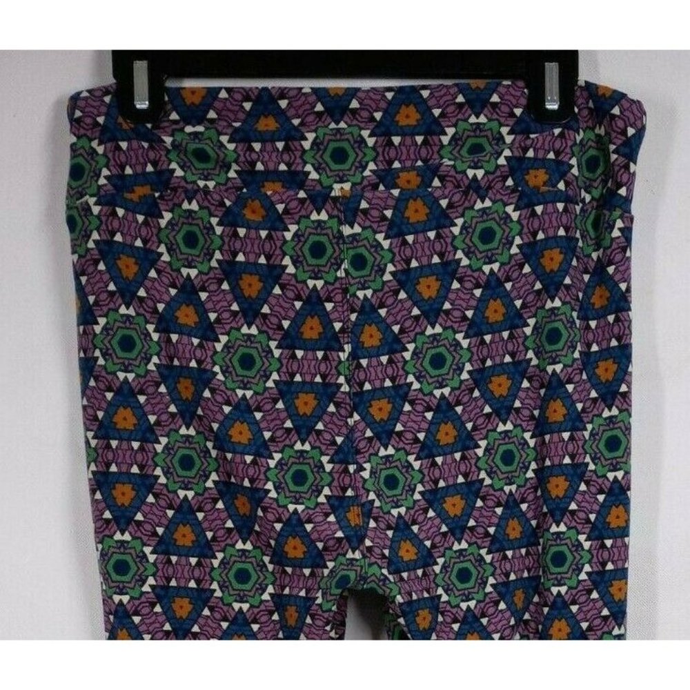 Lularoe Women's Tall & Curvy Leggings With Colorful Mosaic Shapes Design
